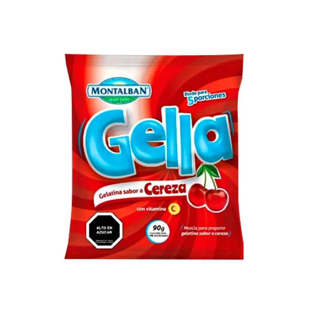 Gelatina Gella de Fresa y Cereza 90g