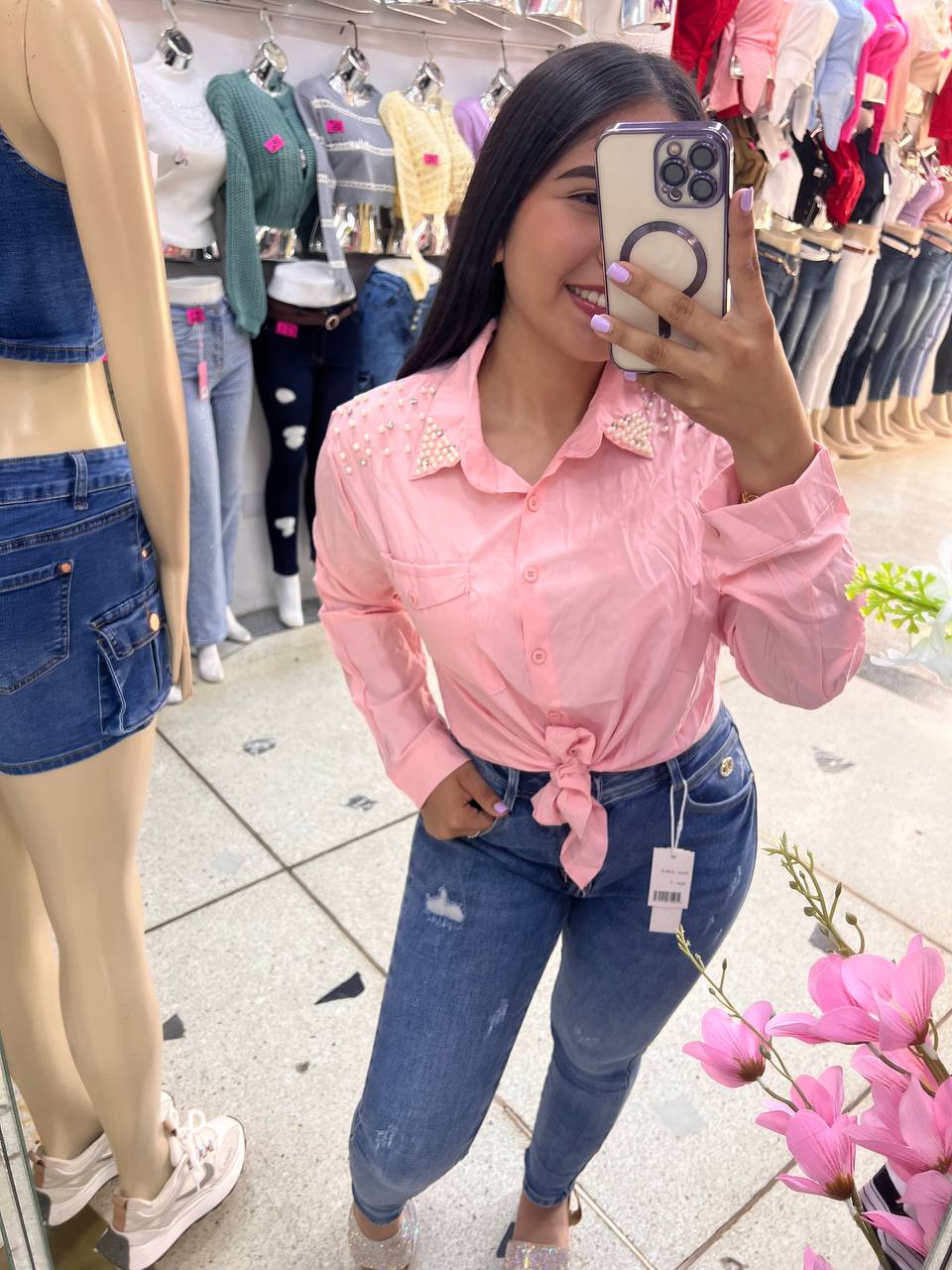 Camisas larga manga larga 