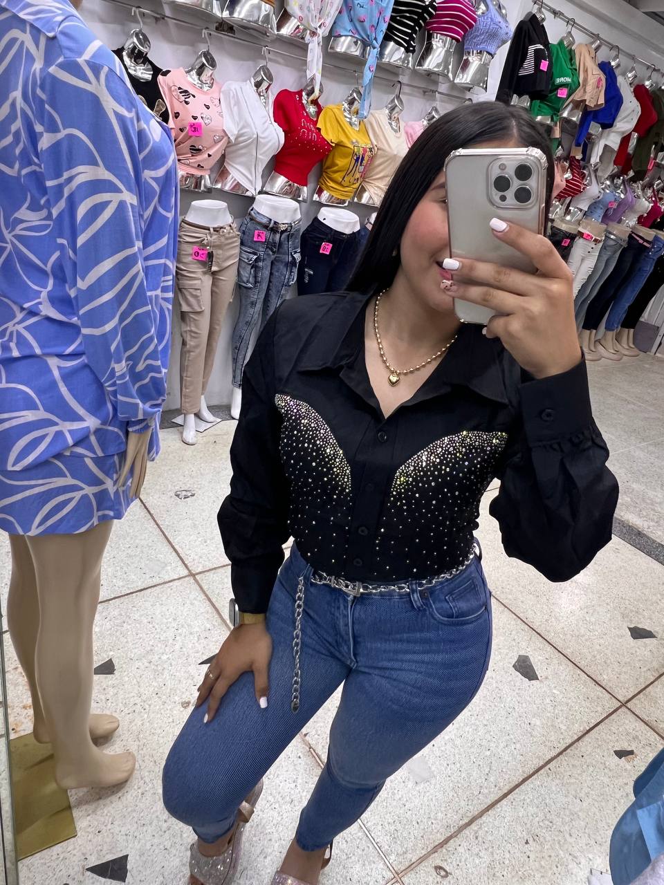 Camisa manga larga corta