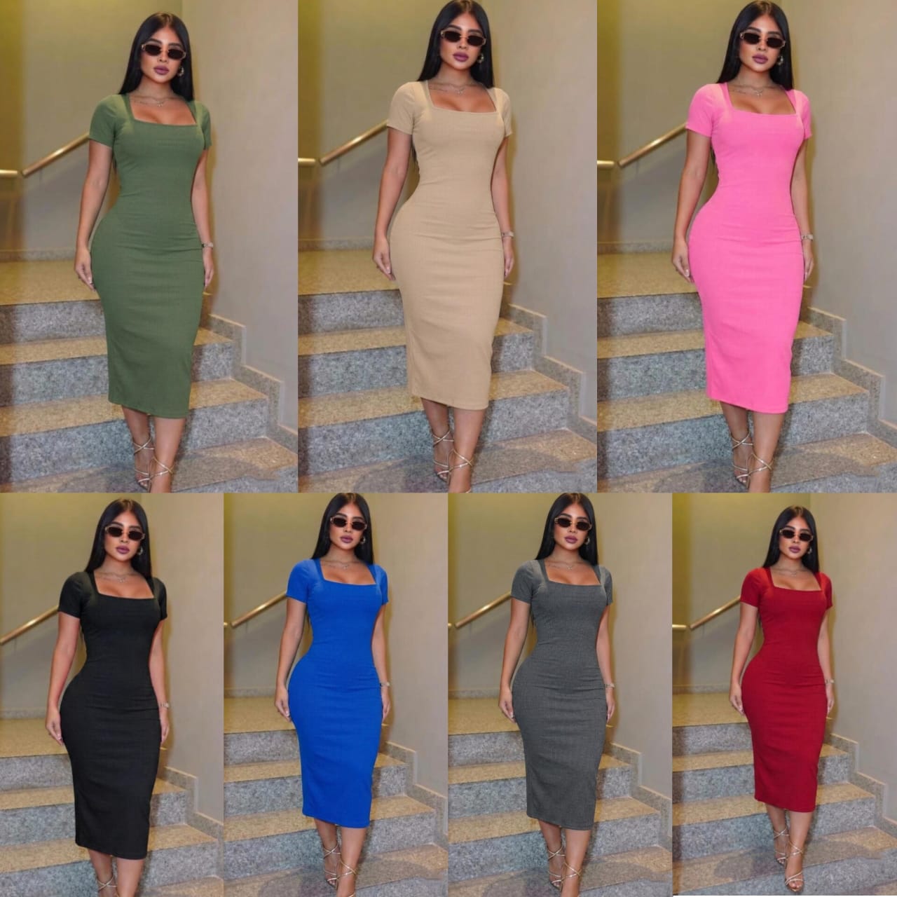 Vestido manga corta