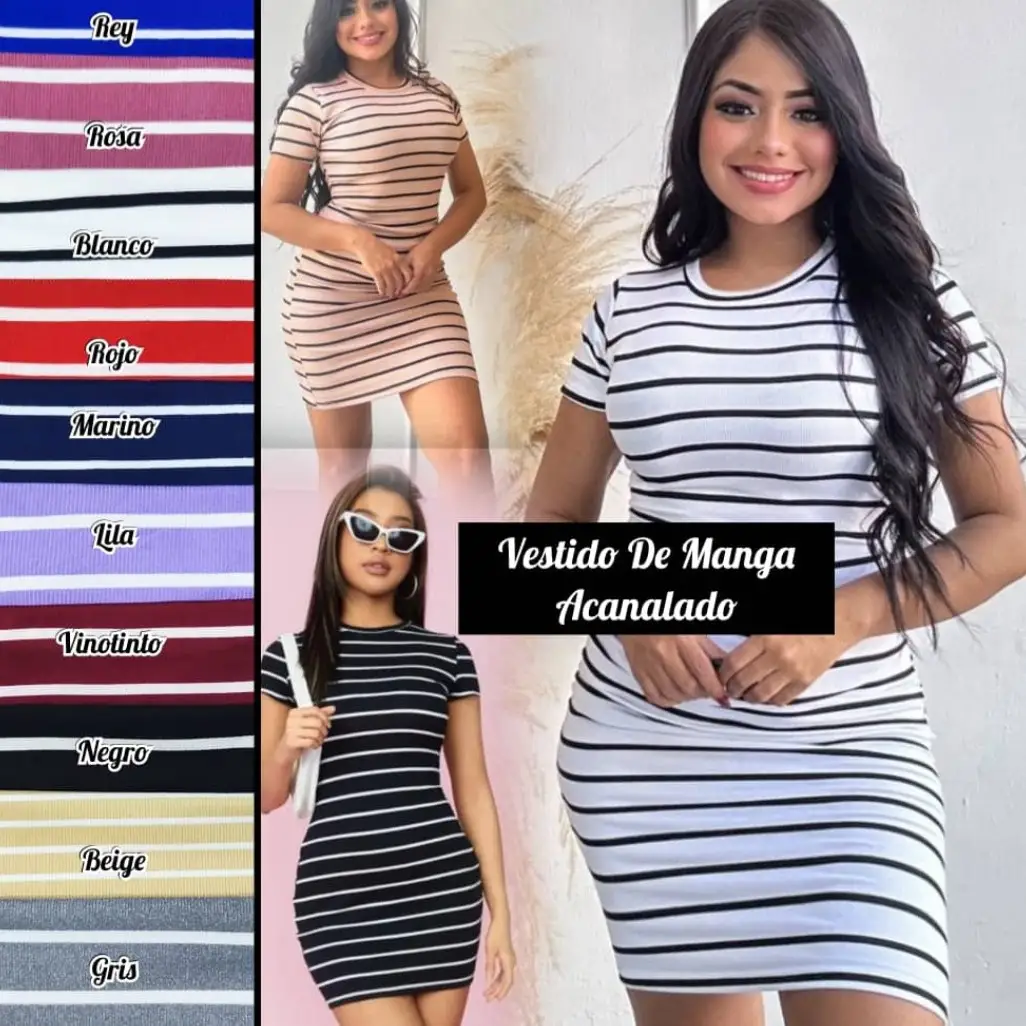 Vestido tela.rib corto
