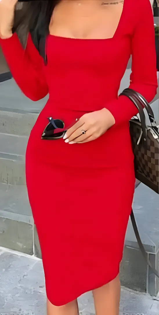 Vestido en tela rib
