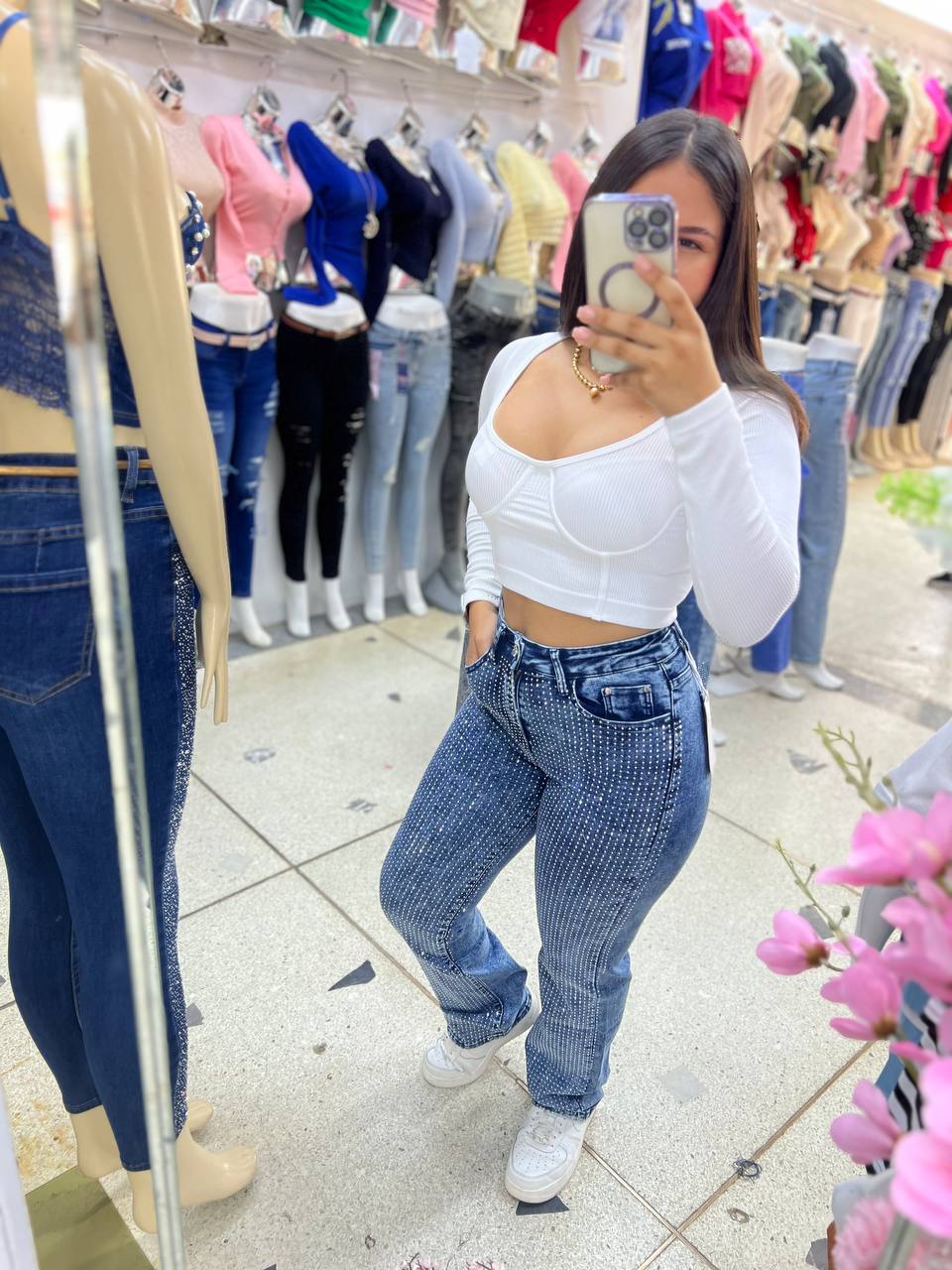 Pabtalon de brillo anchos 