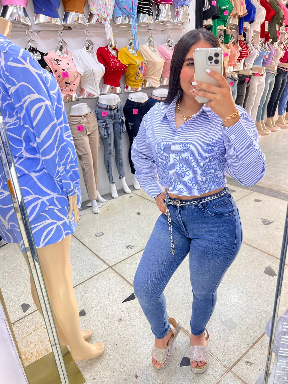 Camisa manga larga flor
