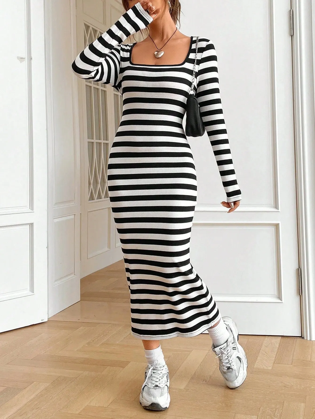 Vestido en tela rib