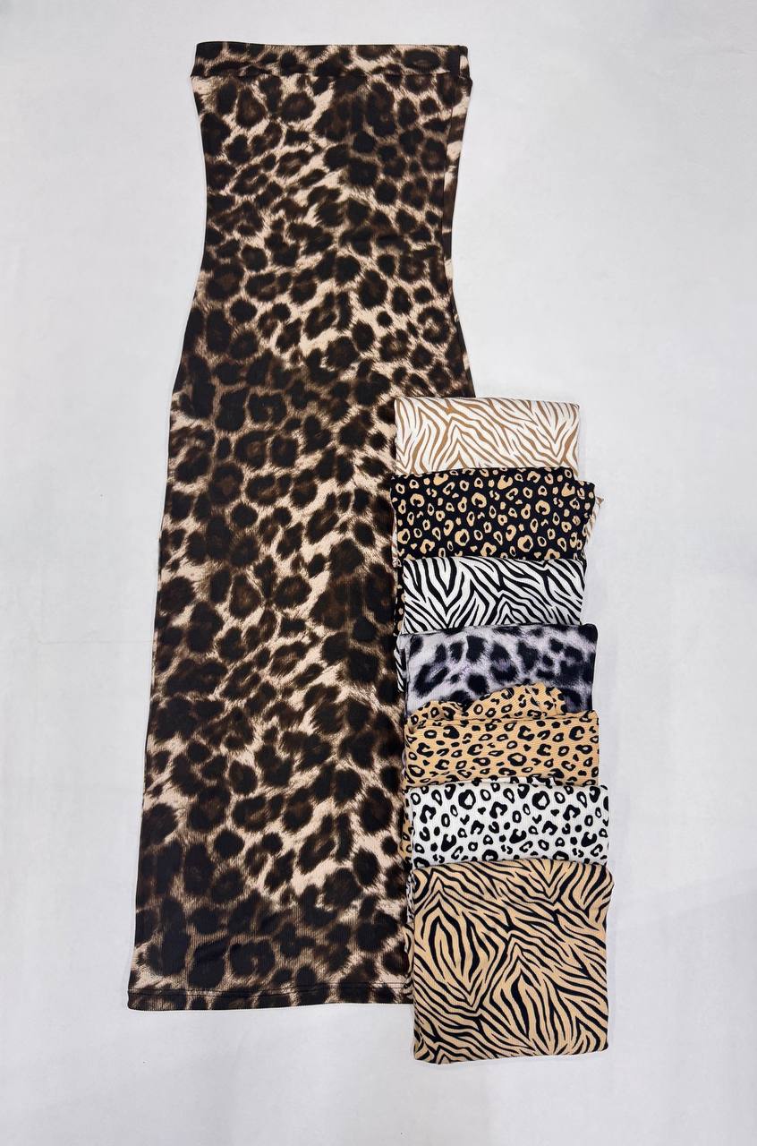 Vestido animal print estraple 