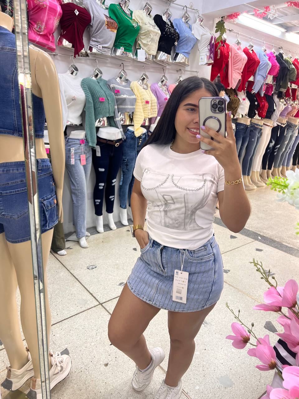 Falda jeans importada